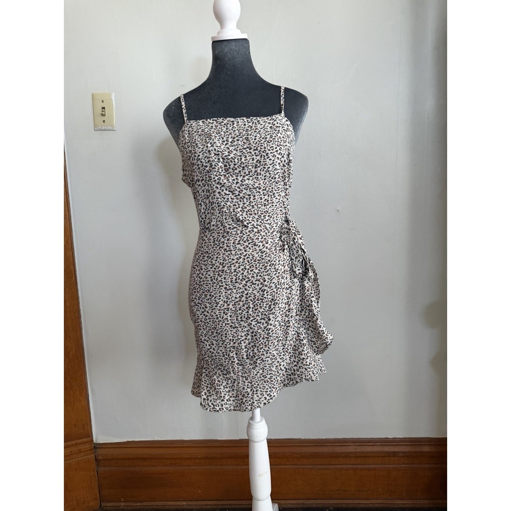 abercrombie fitch Y2K Faux Wrap Mini Dress. Animal Print Cheetah Small